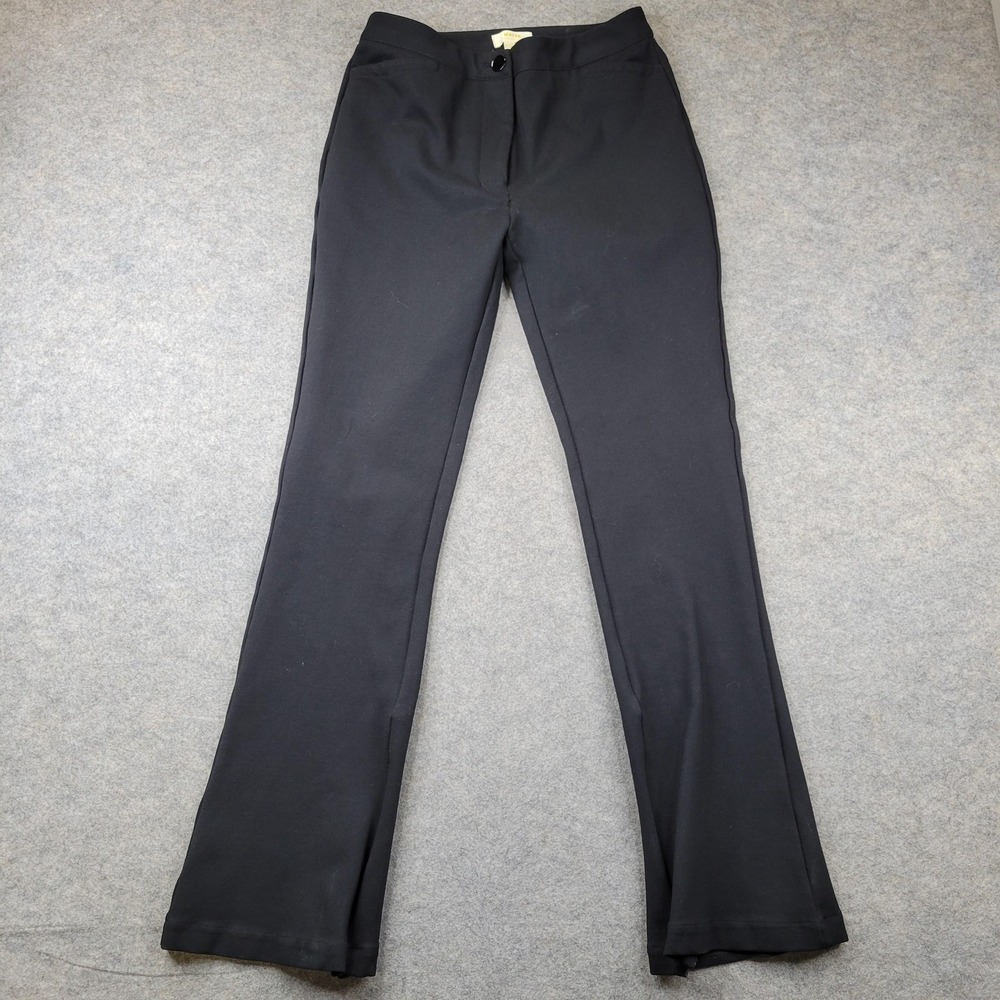 Maeve Pants Womens 6 Black Ponte Slim Straight Leg Stretch Dress Work Office